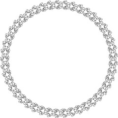 Black round vintage  frame on transparent background. PNG, 300 DPI