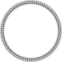 Black round vintage  frame on transparent background. PNG, 300 DPI