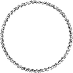 Black round vintage  frame on transparent background. PNG, 300 DPI