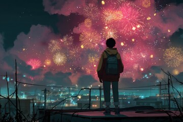 Charming Anime Boy Character Portrait in Stylish Art Style