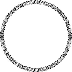 Black round vintage  frame on transparent background. PNG, 300 DPI