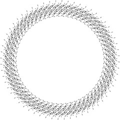 Black round vintage  frame on transparent background. PNG, 300 DPI