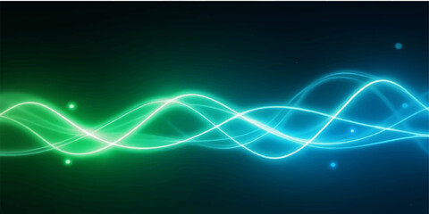 futuristic energy waves glowing in a dynamic, blue and black fractal pattern