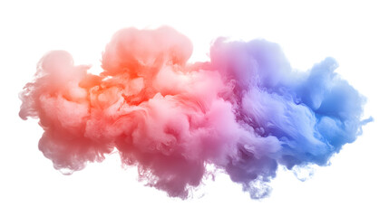 Fototapeta premium Abstract Colorful Red Blue Smoke Cloud Isolated on White Background