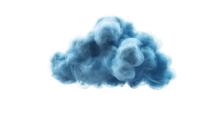 Soft fluffy blue cloud for dreamy designs and atmospheric projects like weather forecast, dreamy and sky concept isolated on white background