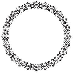 Black round vintage vector frame on a white background. EPS 10