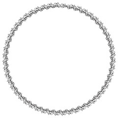 Black round vintage vector frame on a white background. EPS 10