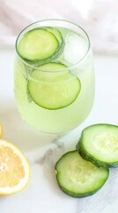 Vitamin Water with Fresh Produce in Sunlit Setting, Invigorating Scene for Fitness Influencer Content.