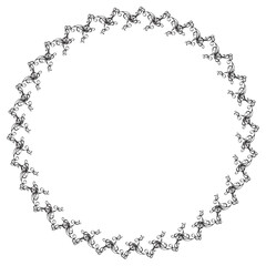Black round vintage vector frame on a white background. EPS 10