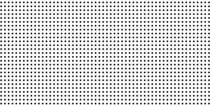Black polka dots seamless pattern on white background. Halftone minimalist abstract modern dotted