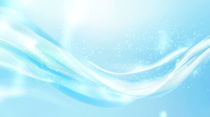 Abstract blue flow with sparkling specks and light flares