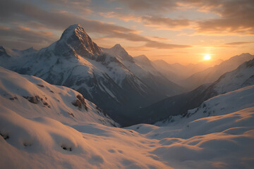 sunset in the mountains