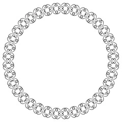 Black round vintage vector frame on a white background. EPS 10