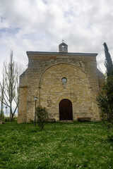 Romanesque facade of Ermita de Otero in Fromista, Palencia province
