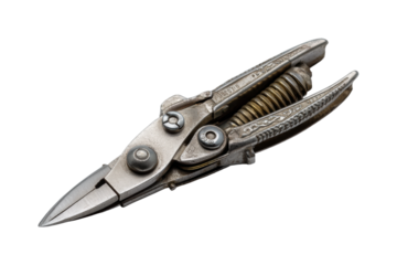 Cutting action with pliers tool workshop metal isolated on transparent background, png