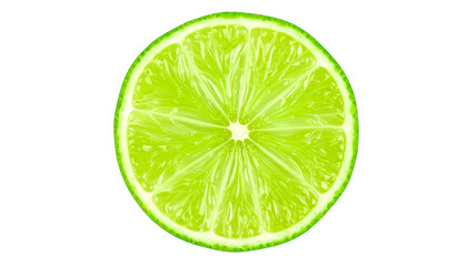 Lime wedge with juicy texture, isolated on transparent background
