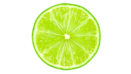 Lime wedge with juicy texture, isolated on transparent background