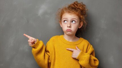 Girl Pointing to the LeftFictional Character Created By Generative AI