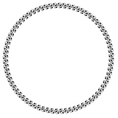 Black round vintage frame on a white background. JPG, 300 DPI.