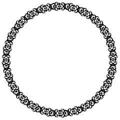 Black round vintage frame on a white background. JPG, 300 DPI.