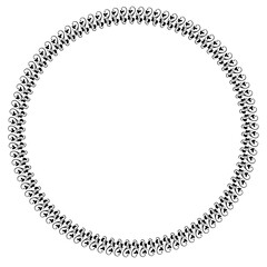 Black round vintage frame on a white background. JPG, 300 DPI.