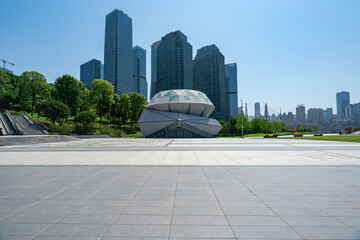 Exhibition halls and office buildings in the financial district of Chongqing, China