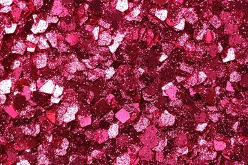 Obraz premium Shiny Fuchsia Glitter Confetti Texture Reflective Background for Decoration