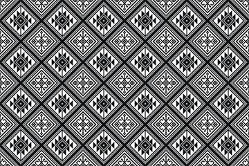 Geometric Folk Art Seamless Pattern – Ornamental Diamond Design