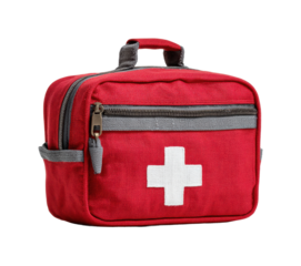 First aid kit essentials for emergencies home product perspective isolated on transparent background, png