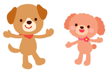 かわいいイヌのキャラクター　ポップ