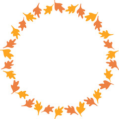 Border frame template with leaf elements decoration. Round border with empty space for your text