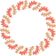 Oak leaves autumn simple square frame. Colorful leaf Thanksgiving template. Baby shower design