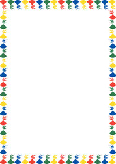 Colorful vase frame. Minimalist aesthetic illustration with ceramic jar. Baby shower design