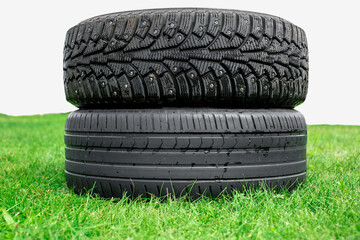 Tires for sale at a tire store