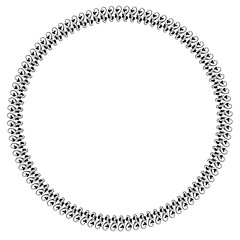 Black round vintage vector frame on a white background.