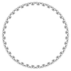 Black round vintage vector frame on a white background.