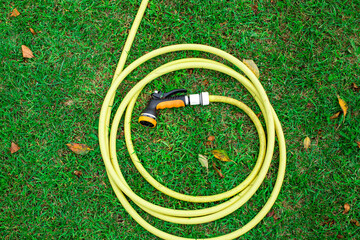 Water rubber tube on field