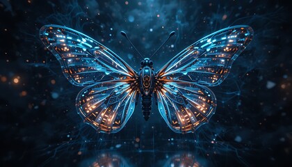 Cyberpunk Butterfly: Biomechanical Insect Art - Cyberpunk aesthetics