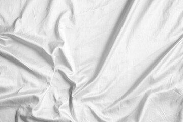 Abstract white wrinkled bedding sheet fabric texture background