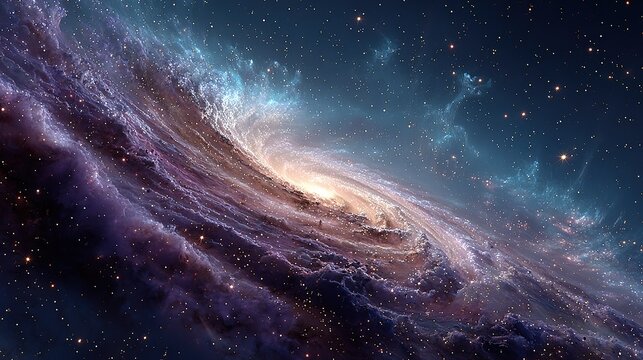 Vibrant swirling nebula with stars and cosmic colors, deep space backdrop for sci-fi posters, fantasy themes, digital art, or astronomy education