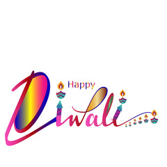 Happy Diwali lettering design Text png illustration celebration tshart design 