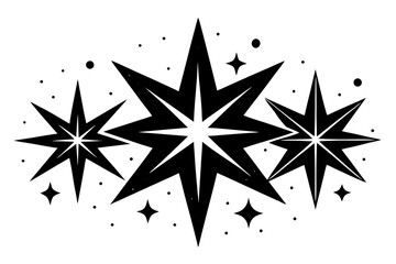 Fototapeta premium Black and White Starburst Design with Sparkles and Dots
