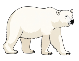 Minimal Flat Polar Bear Silhouette Icon, Transparent PNG