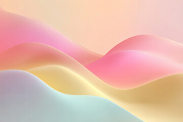 Abstract Soft Pastel Gradient Background with Smooth Pink, Gold, Peach, and Light Blue Transitions in Clean Minimal Vector Style