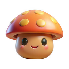 3d adorable cartoon mushroom character