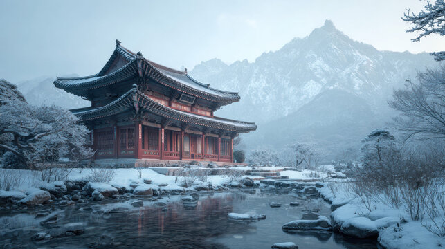 Winter Buddhist Temple - Powered by Adobe