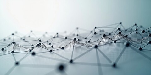 Connectivity and digital network concept with abstract mesh structure, data points, and futuristic technology background