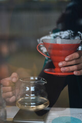 brewing Arabica coffee using the manual brew method, V60