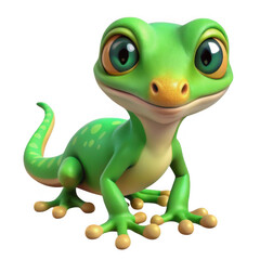 Fototapeta premium 3d adorable cartoon gecko character