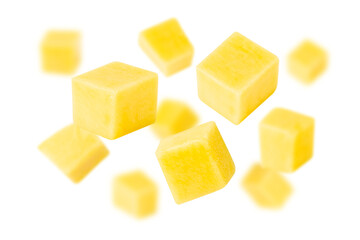 Falling Cube Mango, cutout, full depth of field.